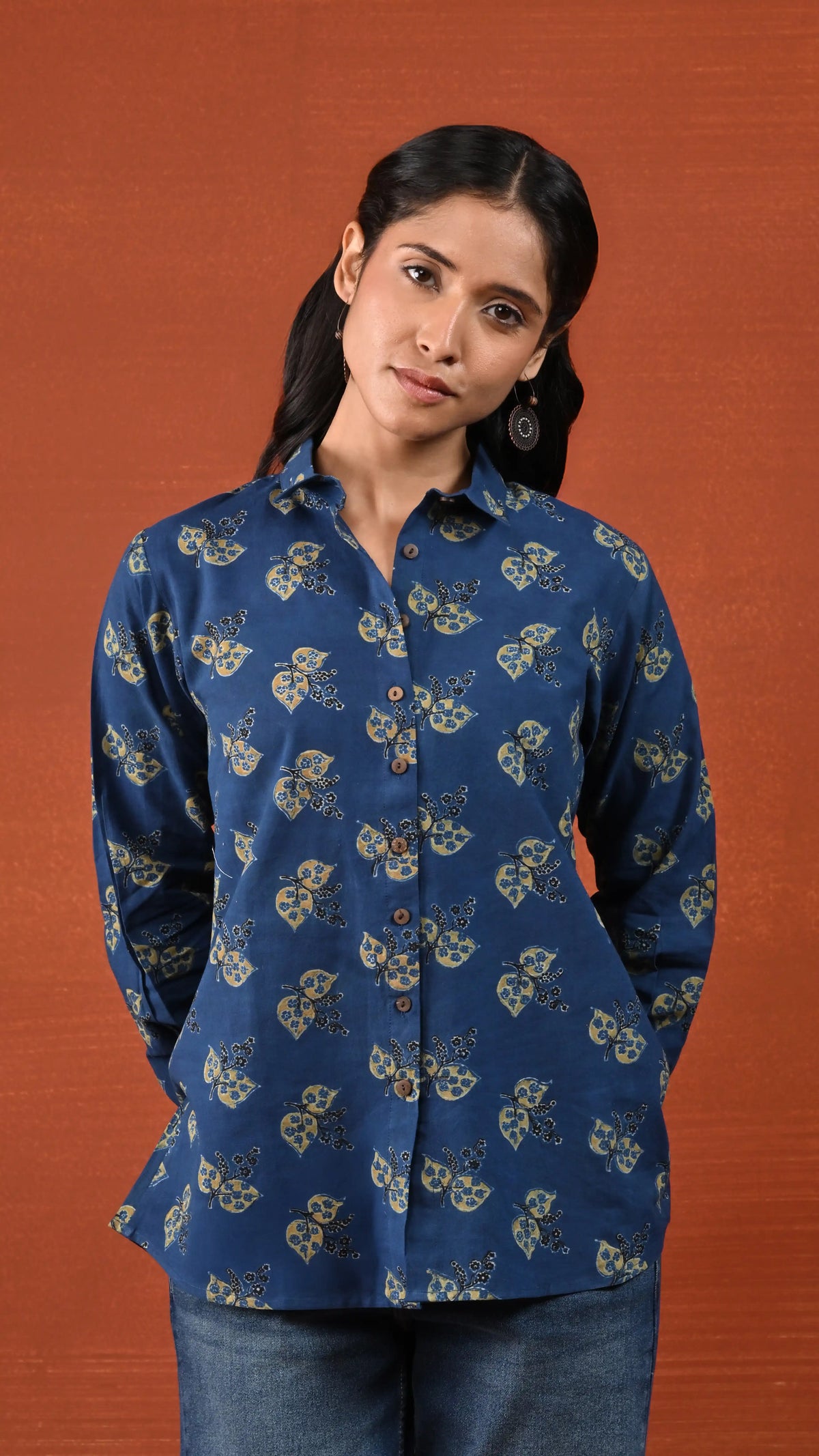 Tavishi Indigo Blue Ajrakh Shirt