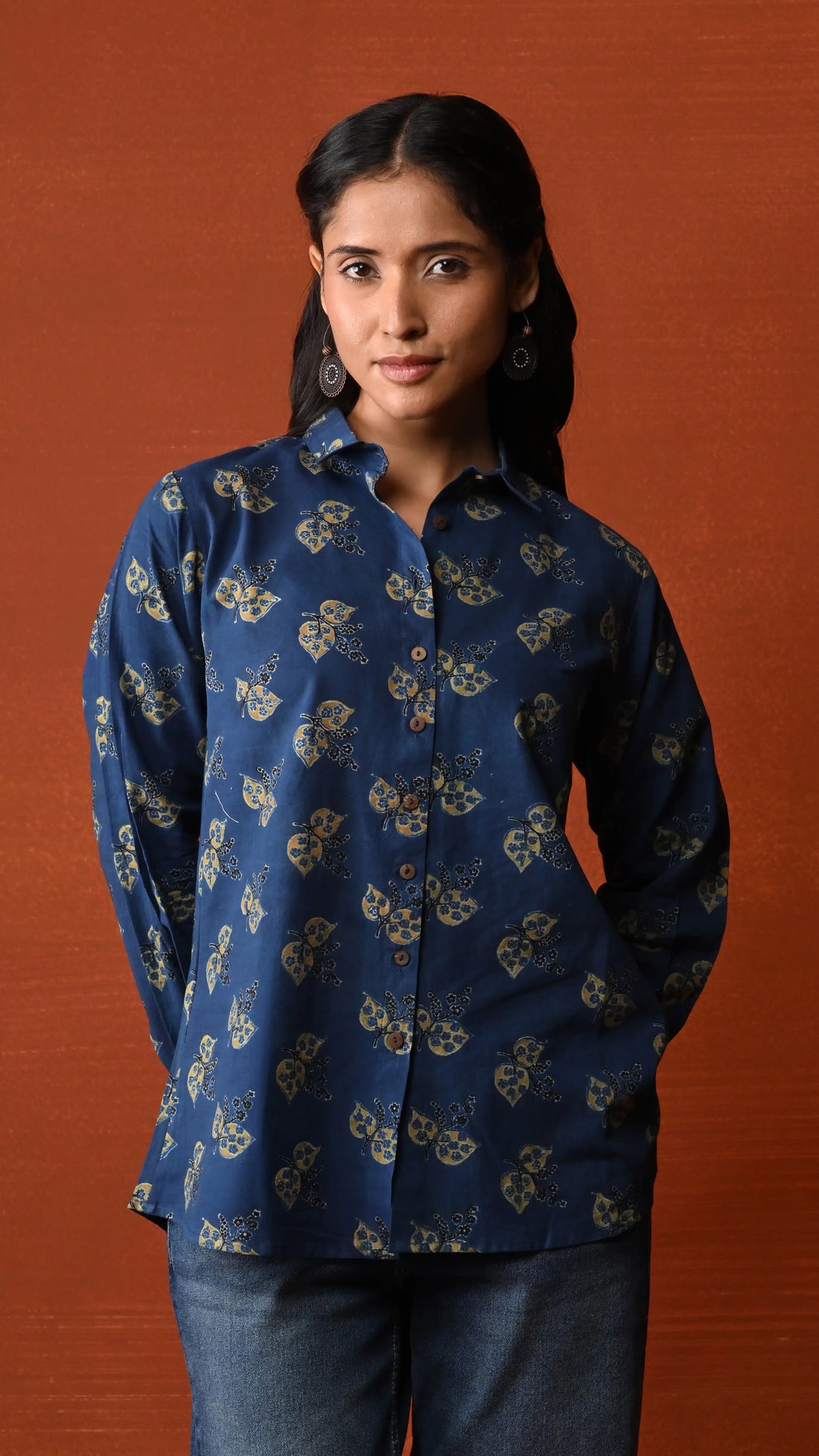 Tavishi Indigo Blue Ajrakh Shirt