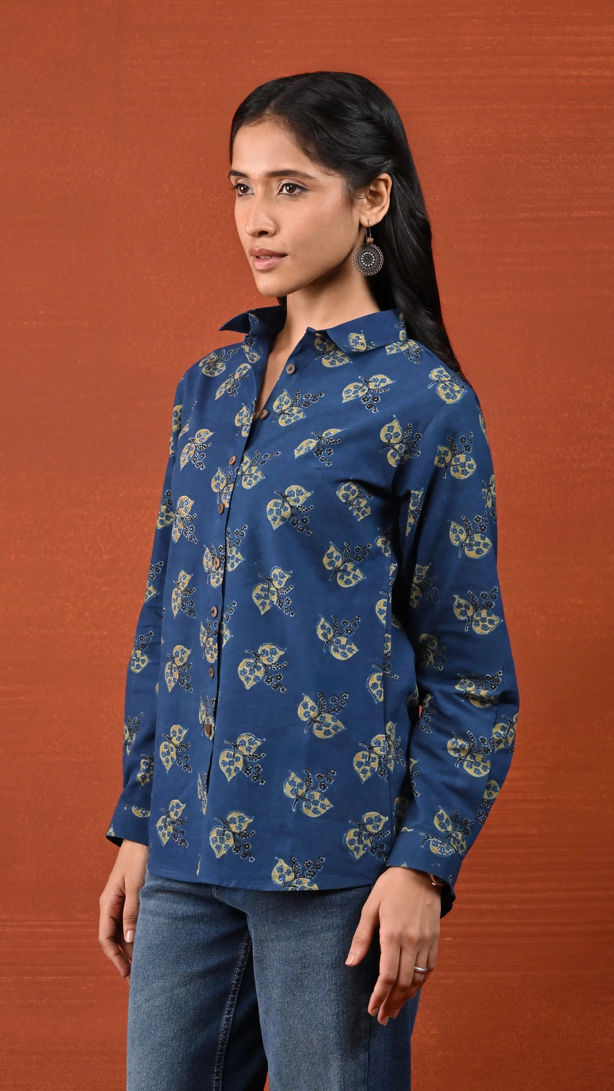 Tavishi Indigo Blue Ajrakh Shirt