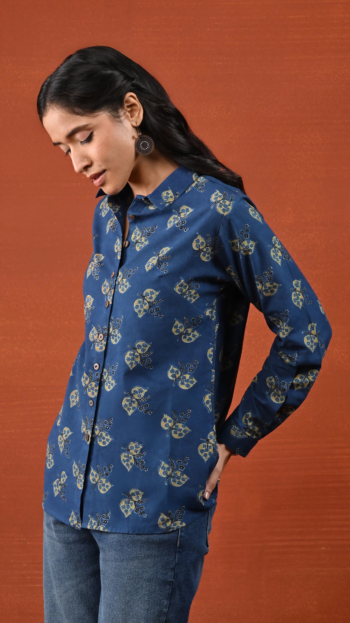 Tavishi Indigo Blue Ajrakh Shirt