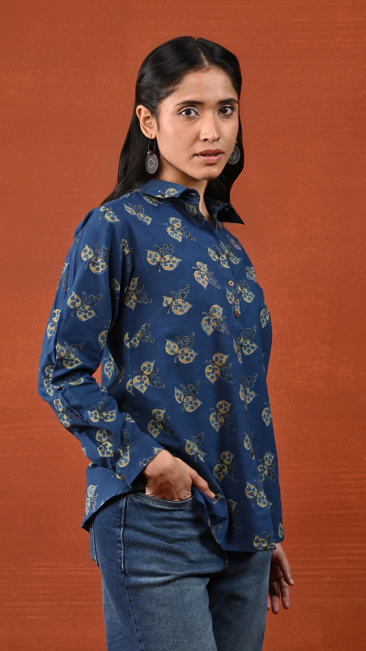 Tavishi Indigo Blue Ajrakh Shirt