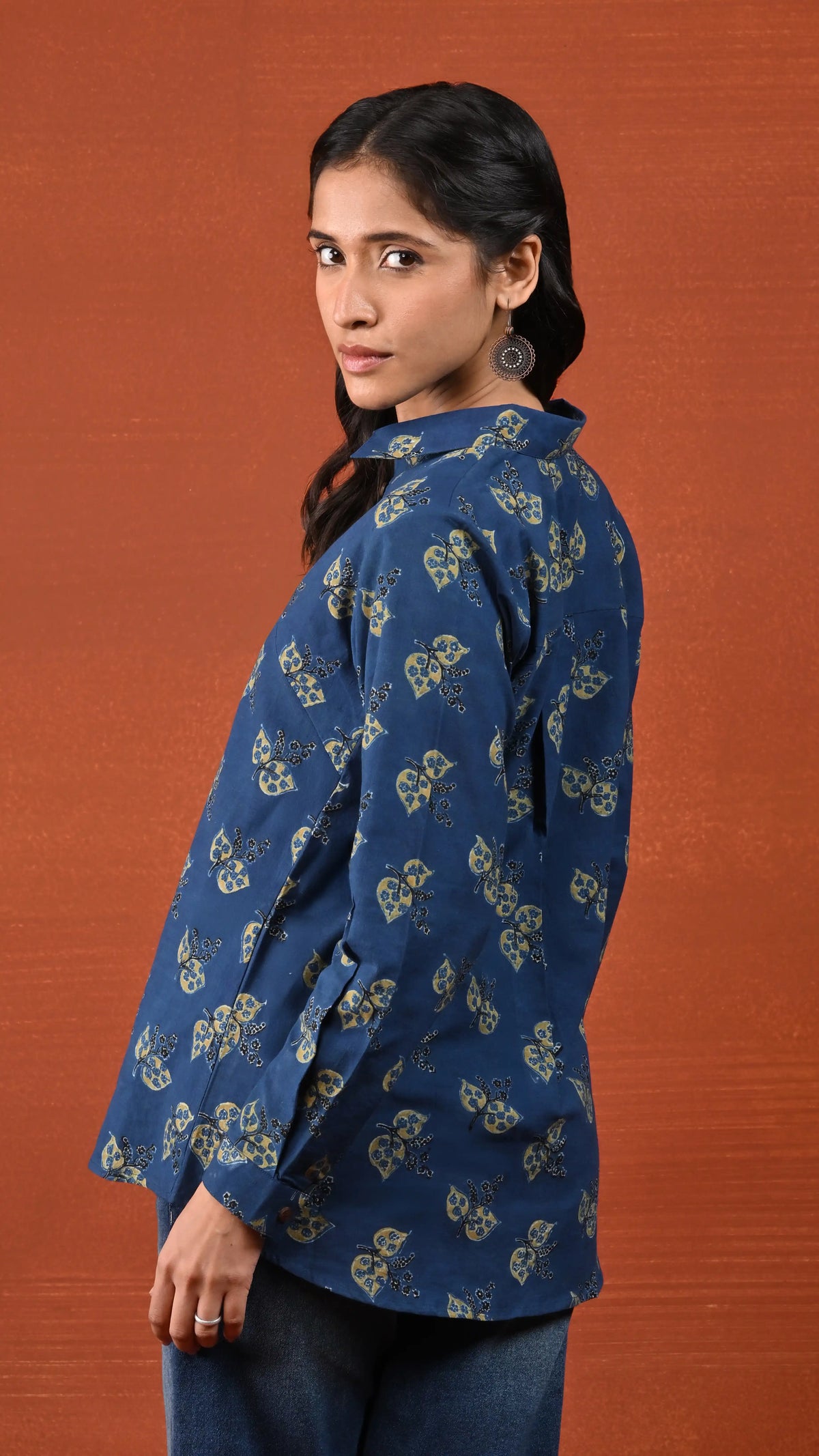 Tavishi Indigo Blue Ajrakh Shirt