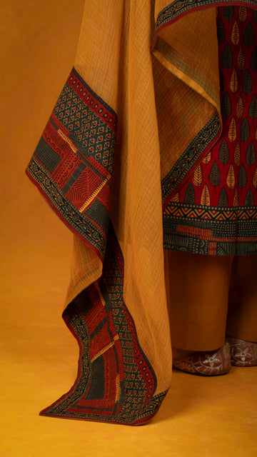 reet Kota Doriya Dupatta with Ajrakh borders