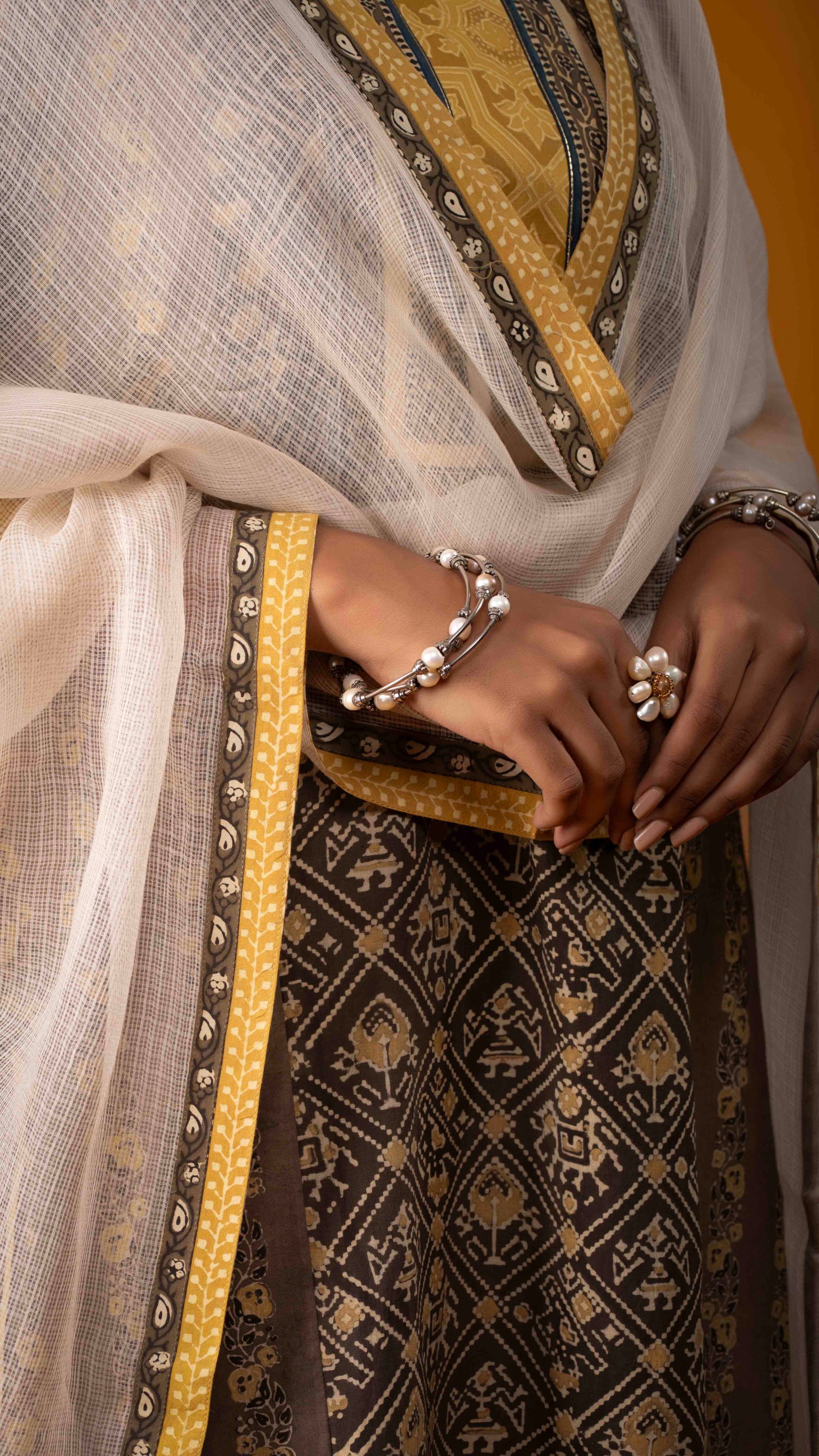 Dilkash Kota Doriya Dupatta with Ajrakh borders