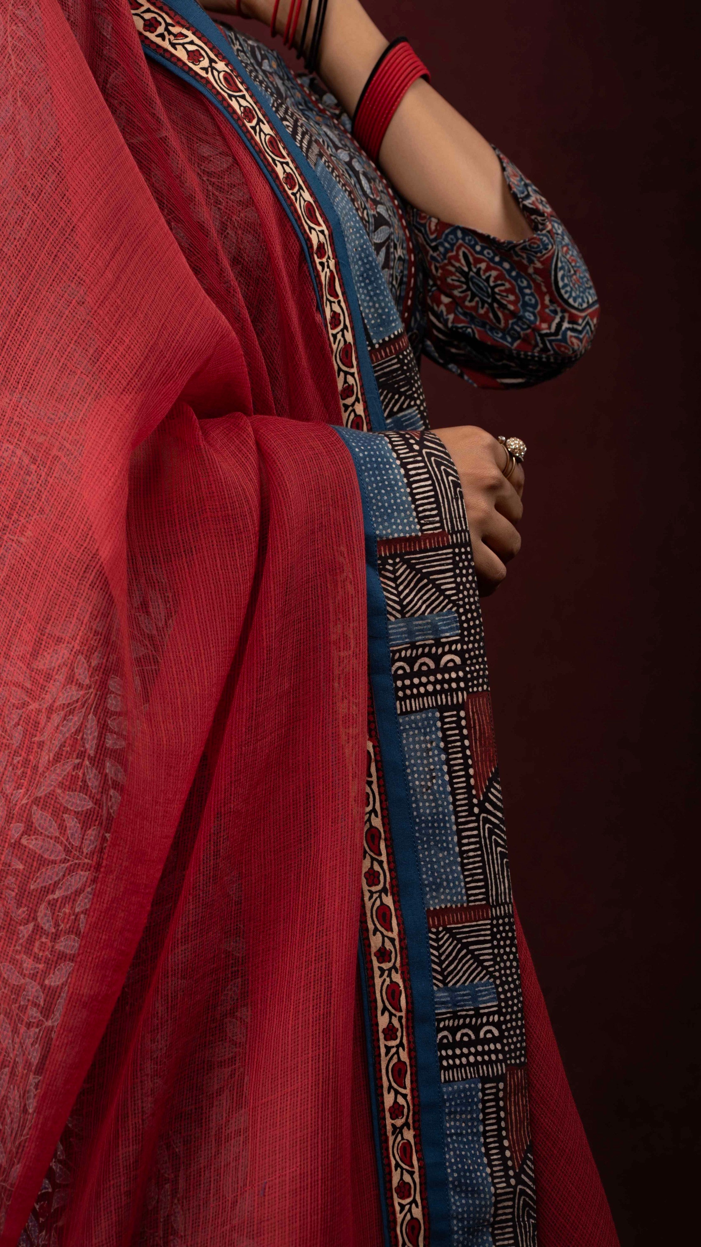 Azin Kota Doriya Dupatta with Ajrakh borders