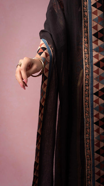 Koyal Kota Doriya Dupatta with Ajrakh and Bagh borders