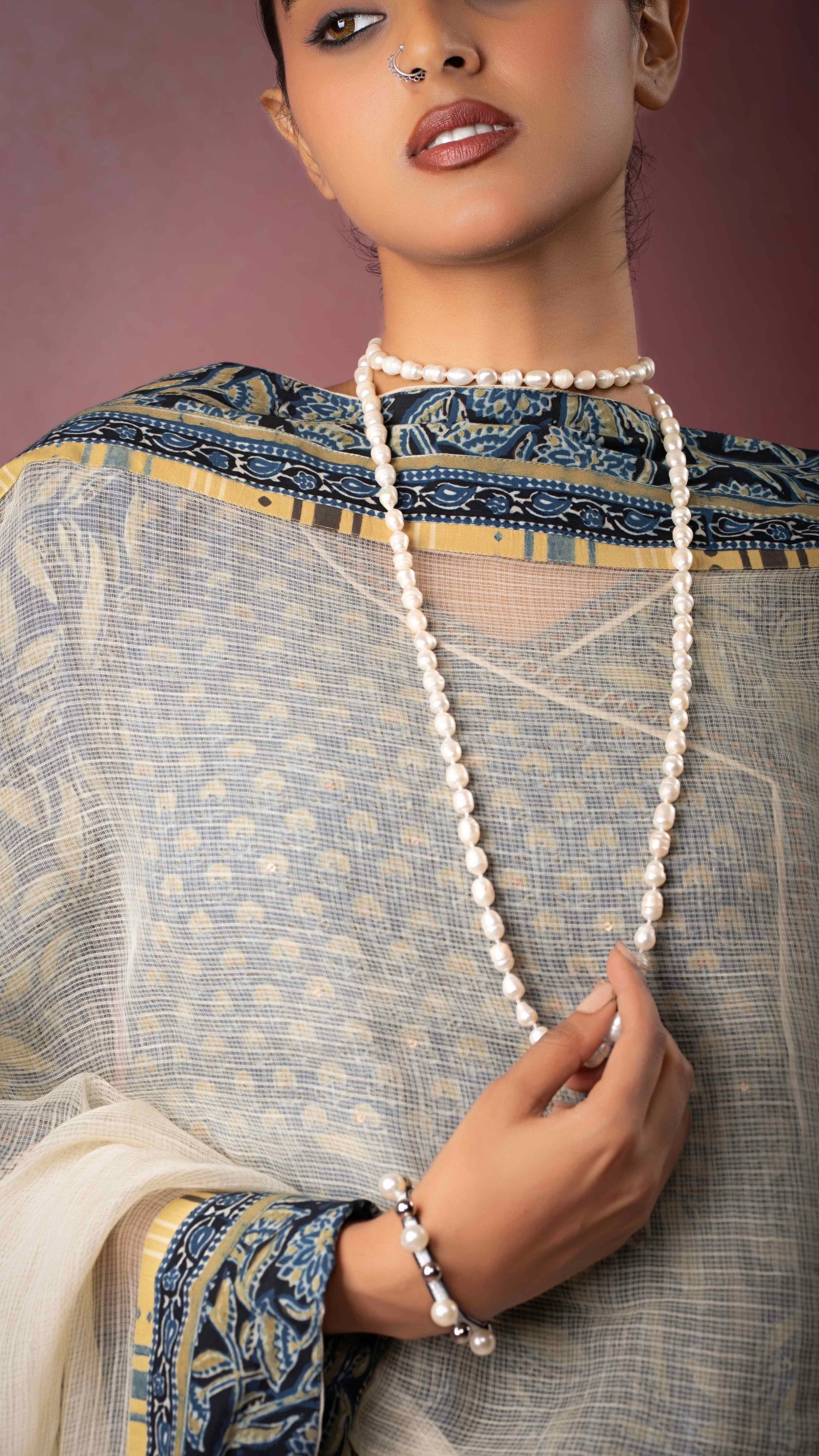 Pareen Kota Doriya Dupatta  with Ajrakh borders