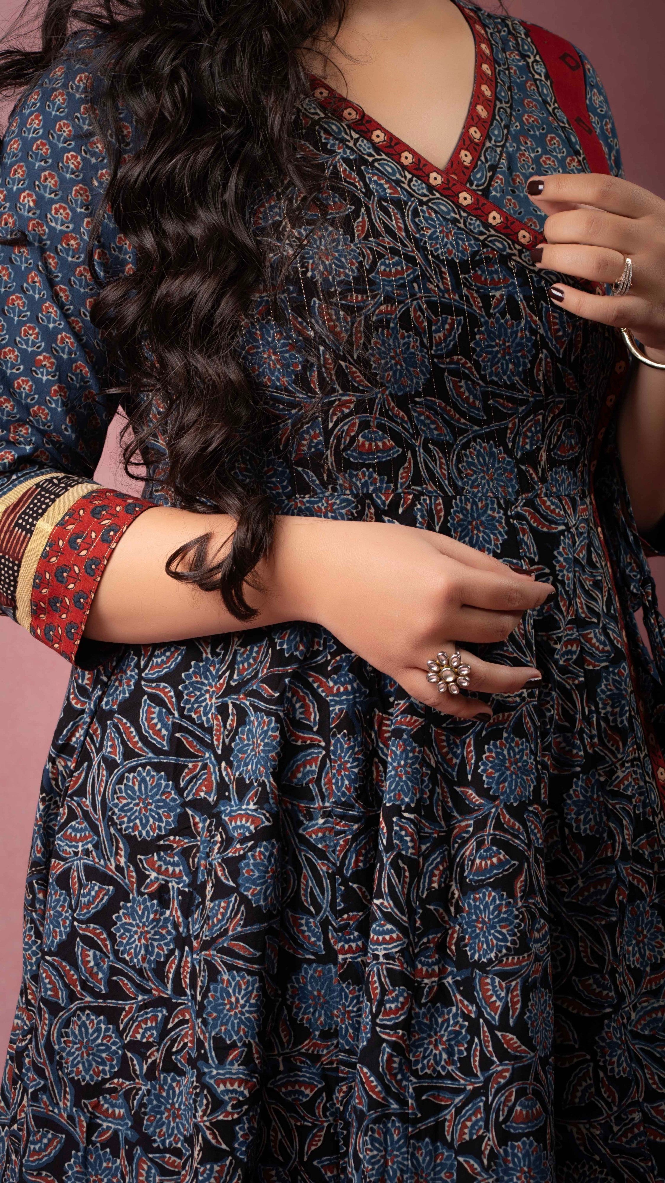 Eshika Ajrakh Kurta