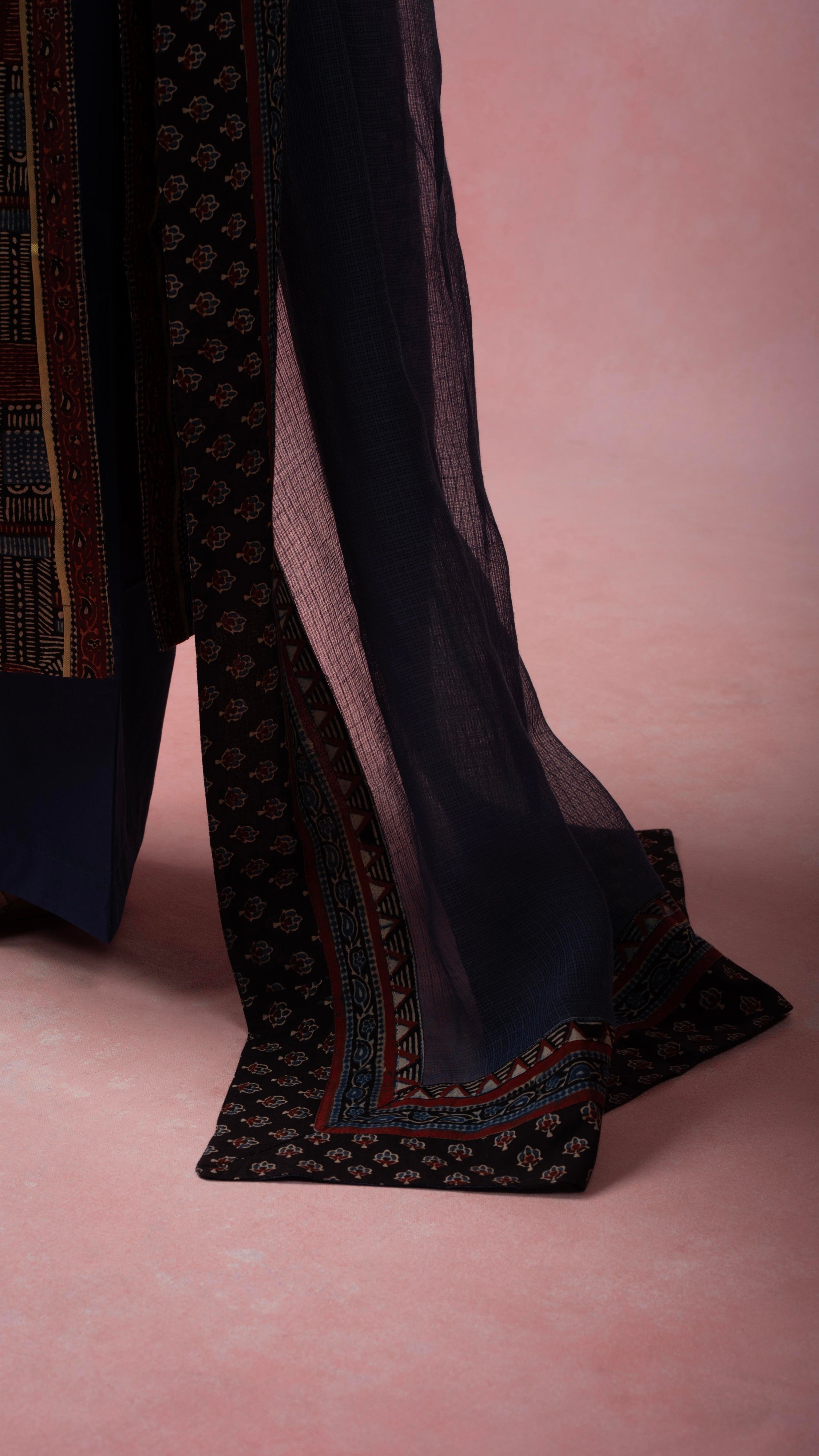 Baani Kota Doriya Dupatta with Ajrakh borders