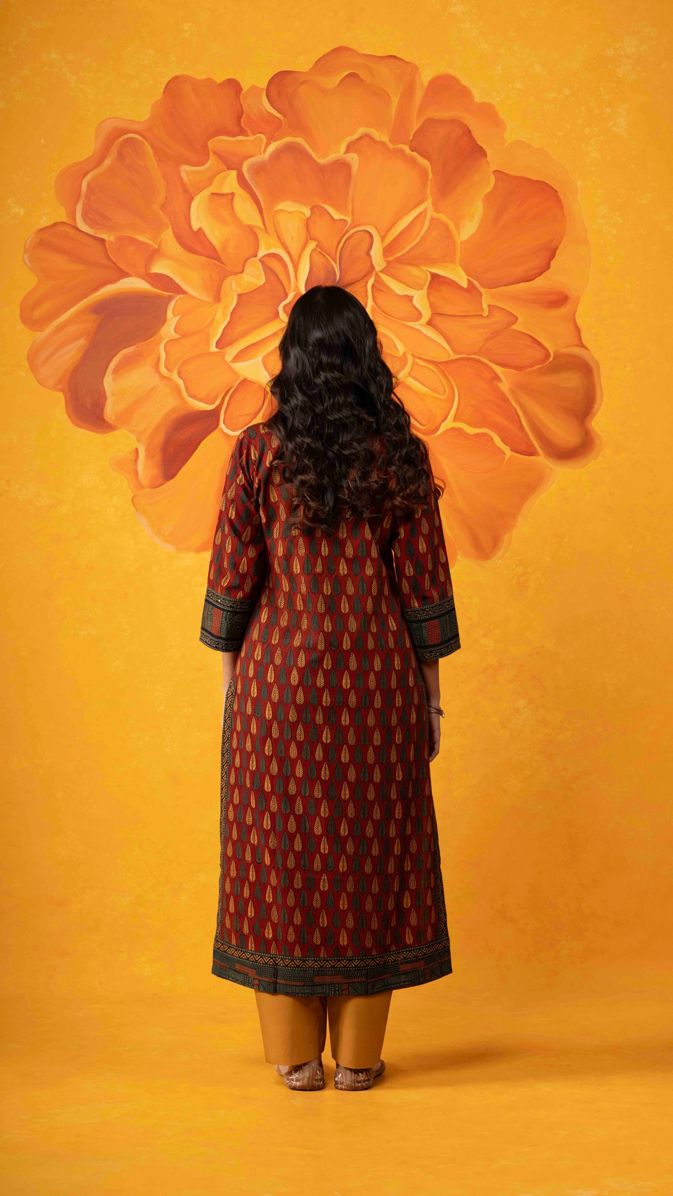 Vaani Ajrakh Kurta