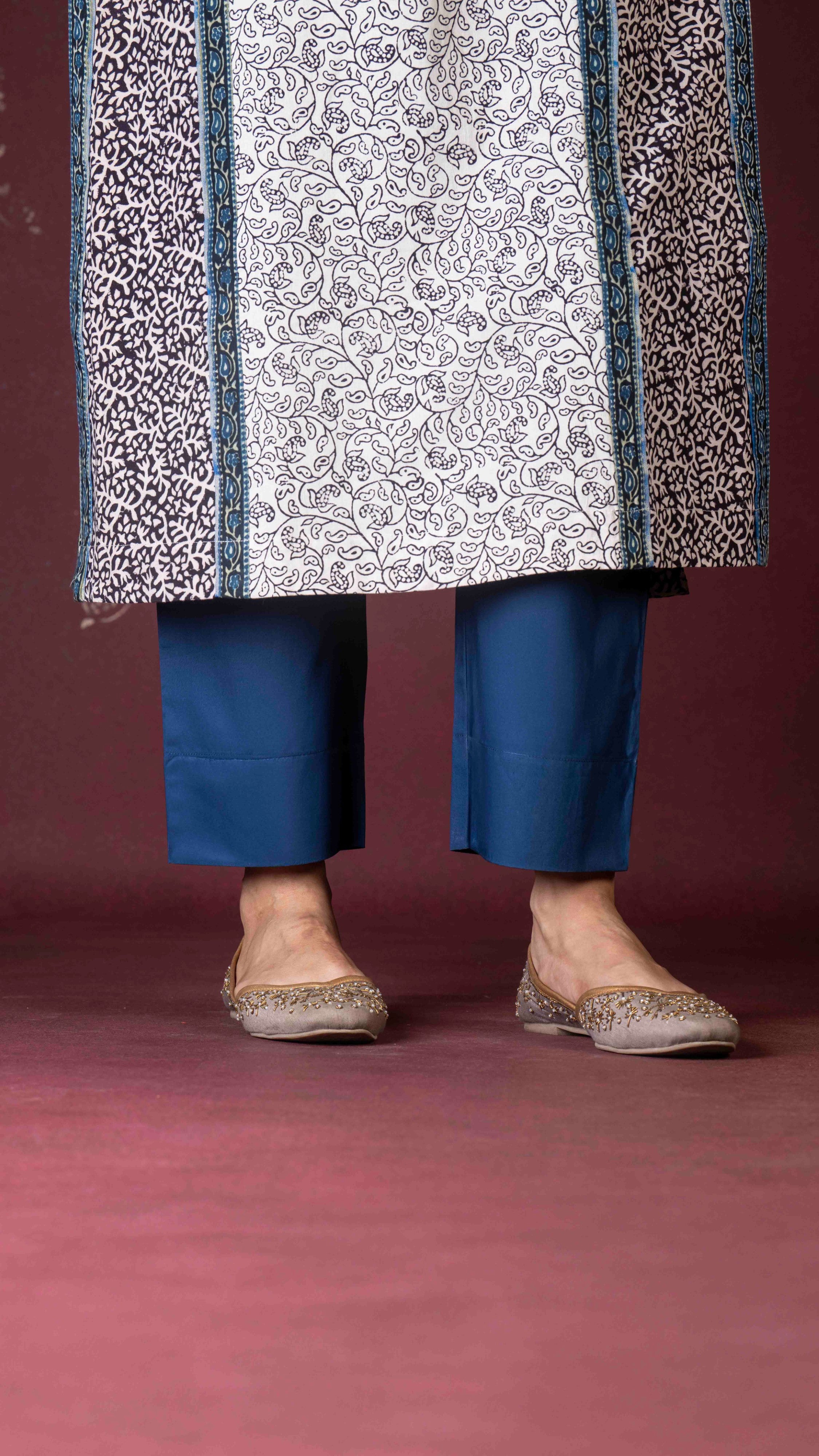 Indigo Blue straight pant with pockets