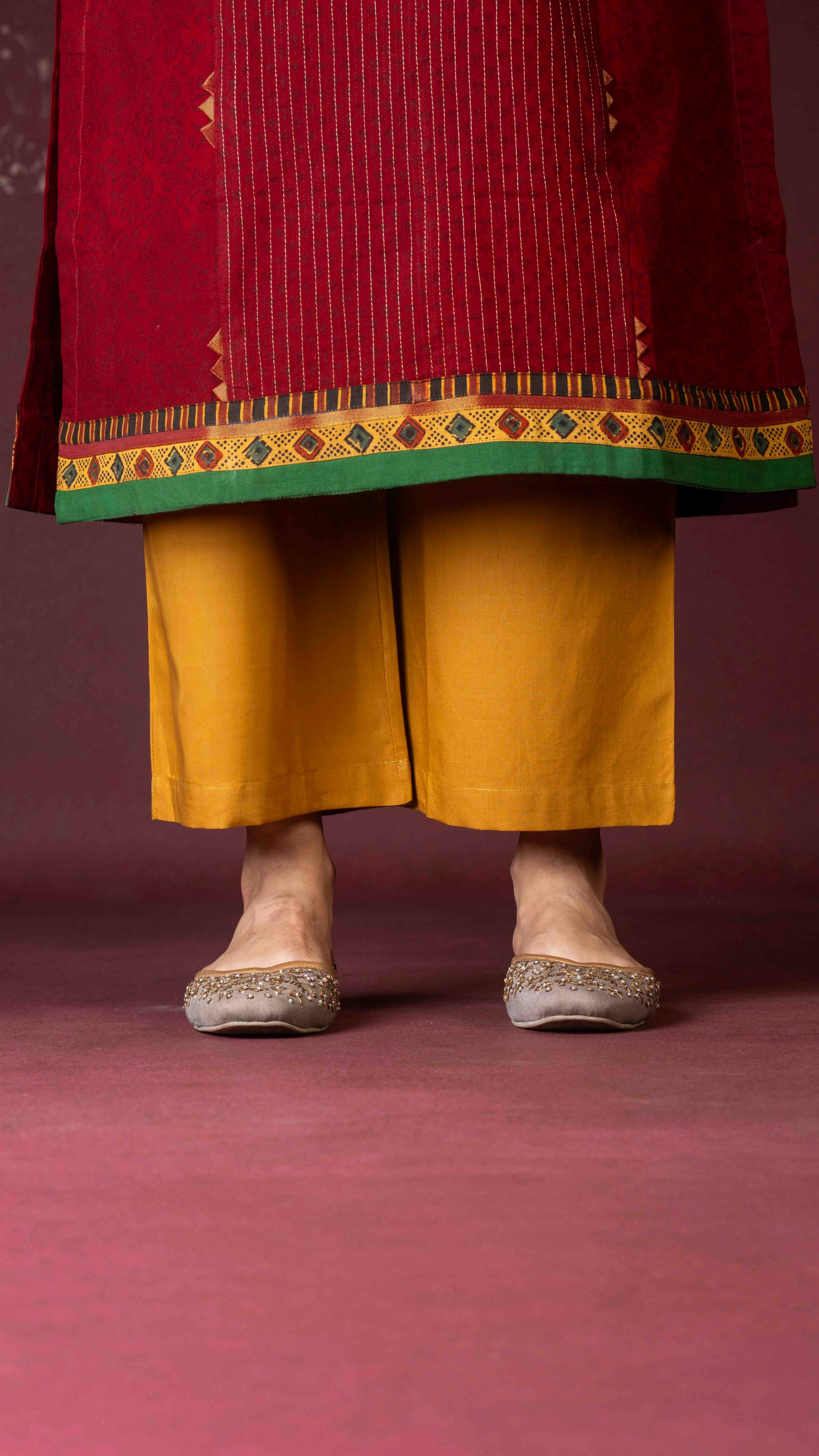 Mustard palazzo pant with pockets