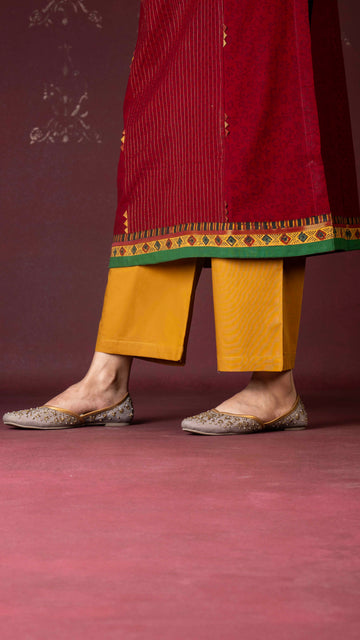 Mustard palazzo pant with pockets