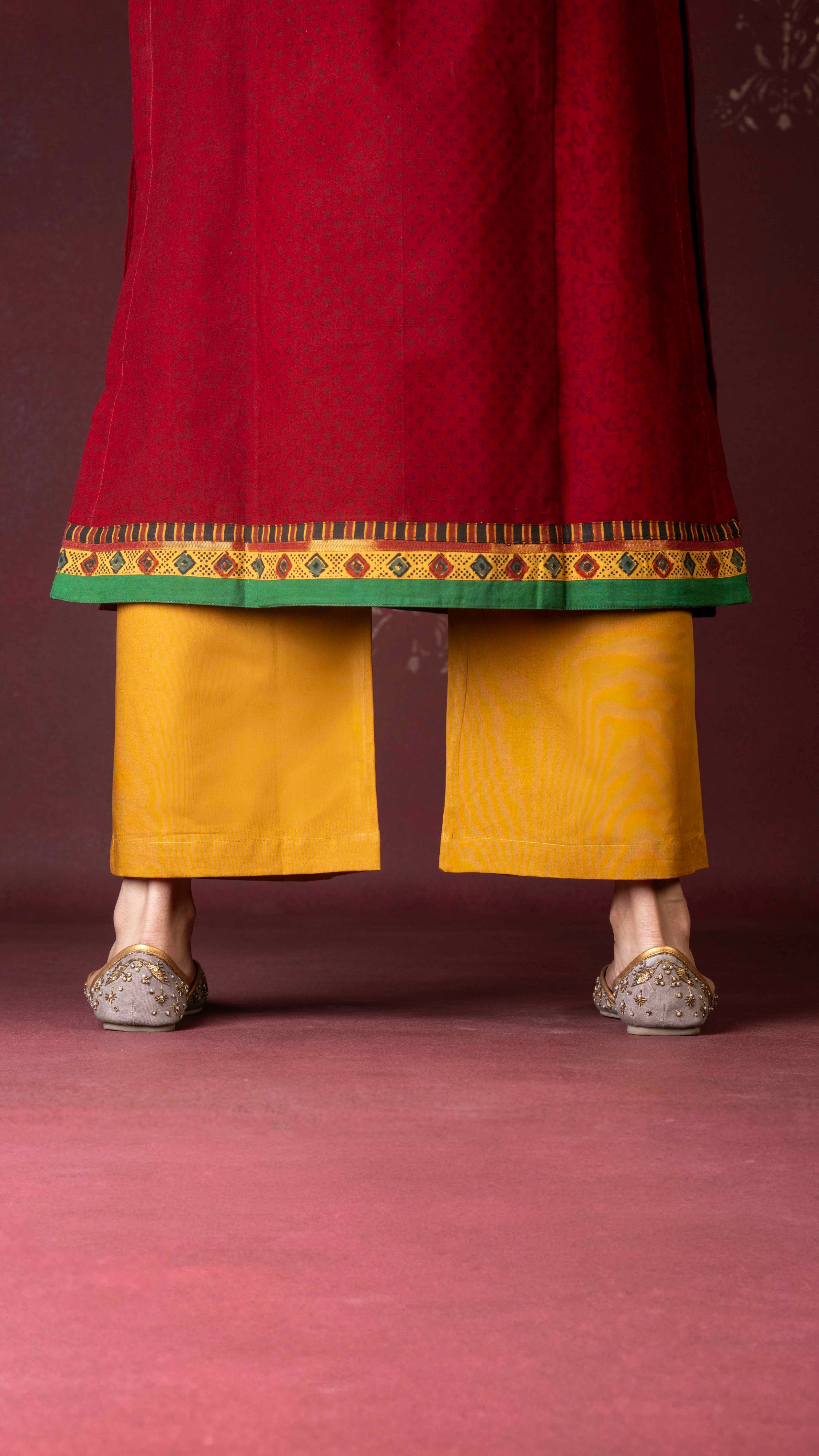 Mustard palazzo pant with pockets