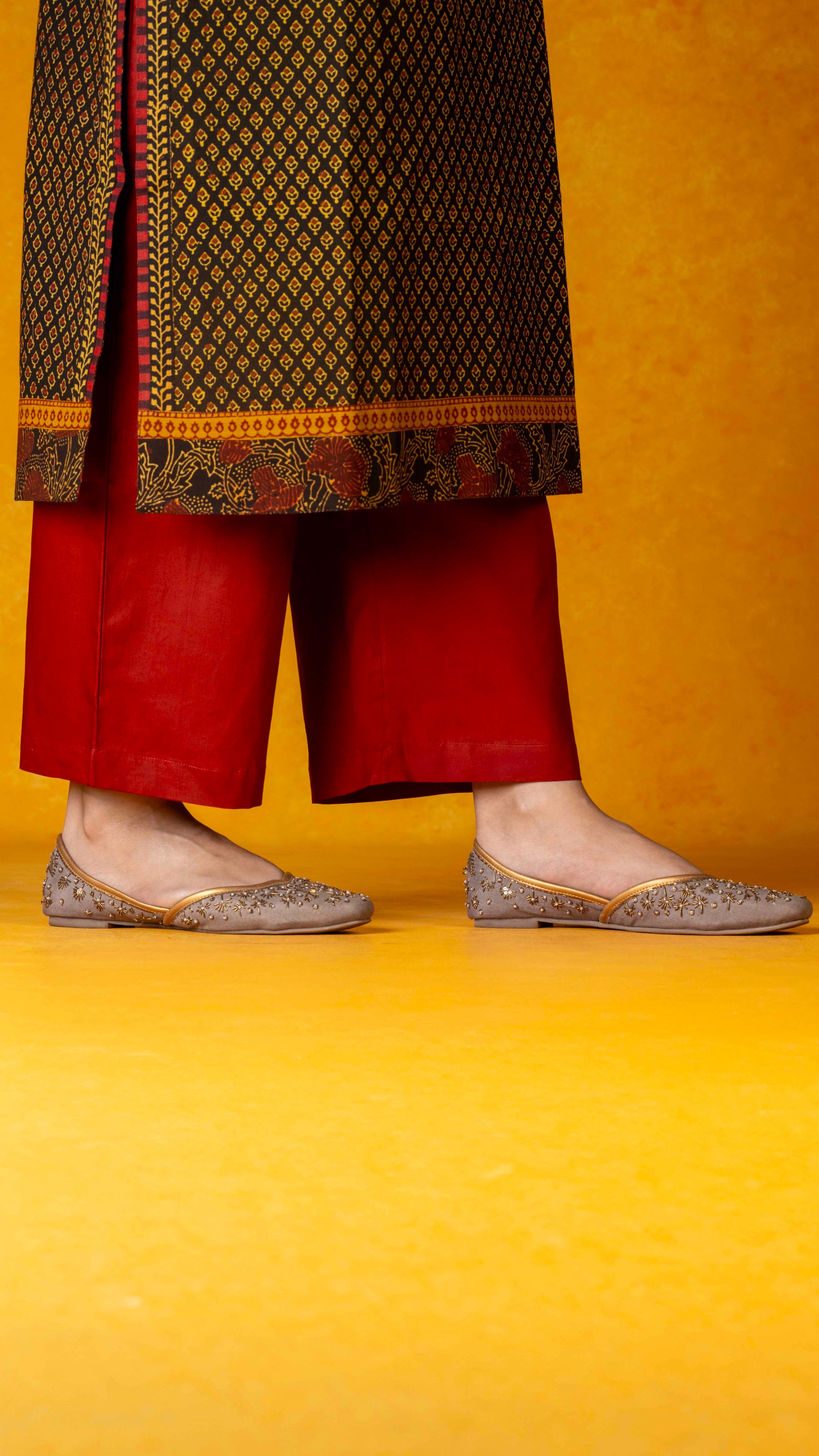 Rust palazzo pant with pockets