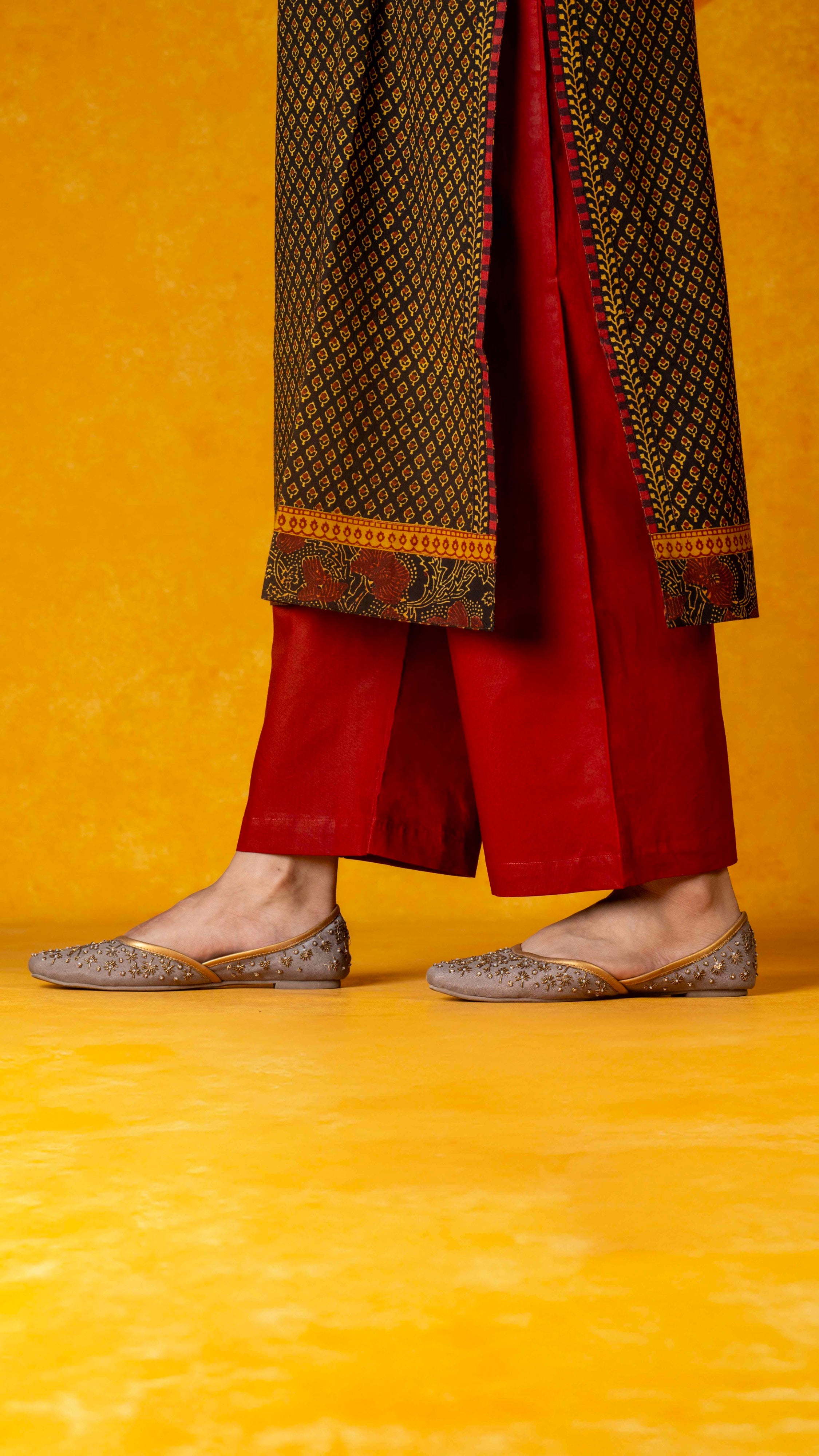 Rust palazzo pant with pockets