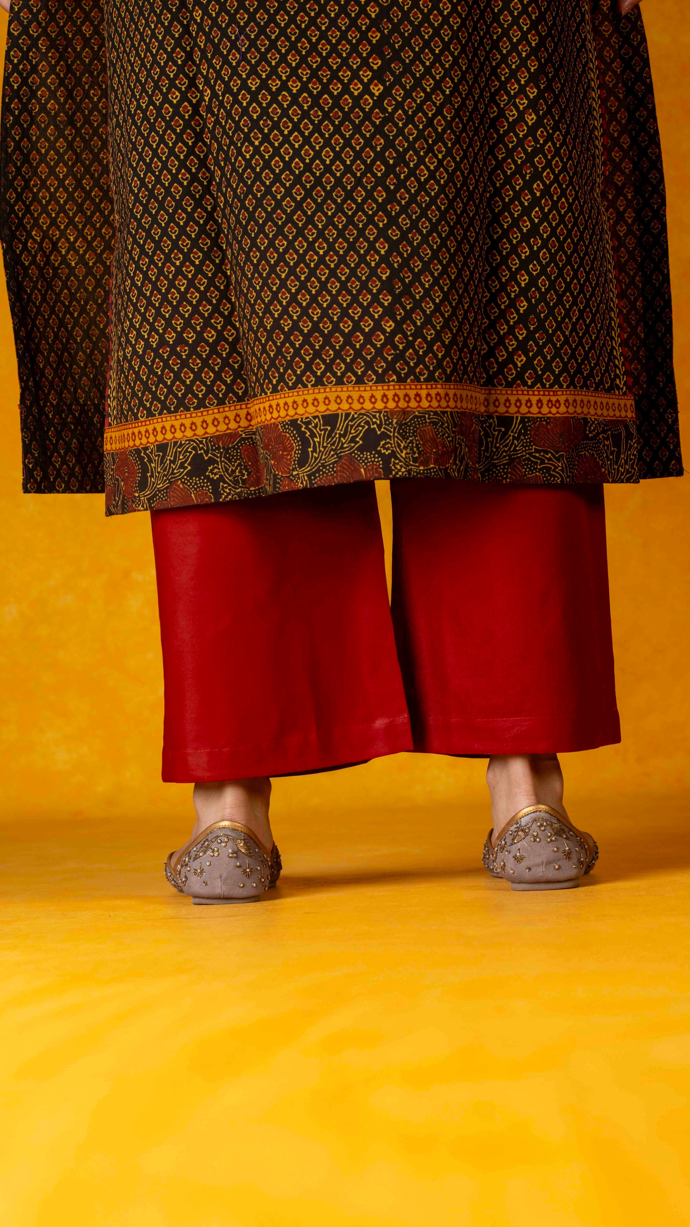 Rust palazzo pant with pockets