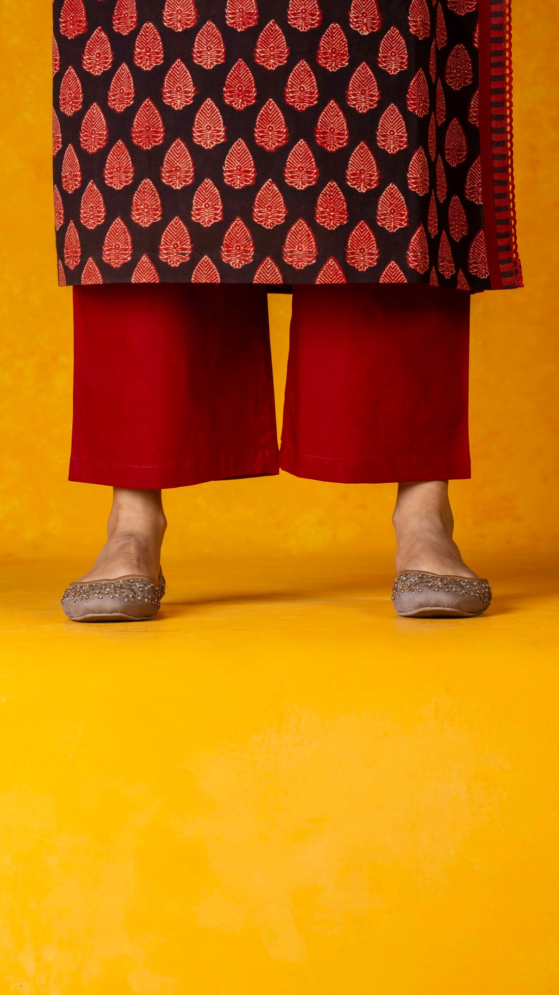Maroon palazzo pant with pockets