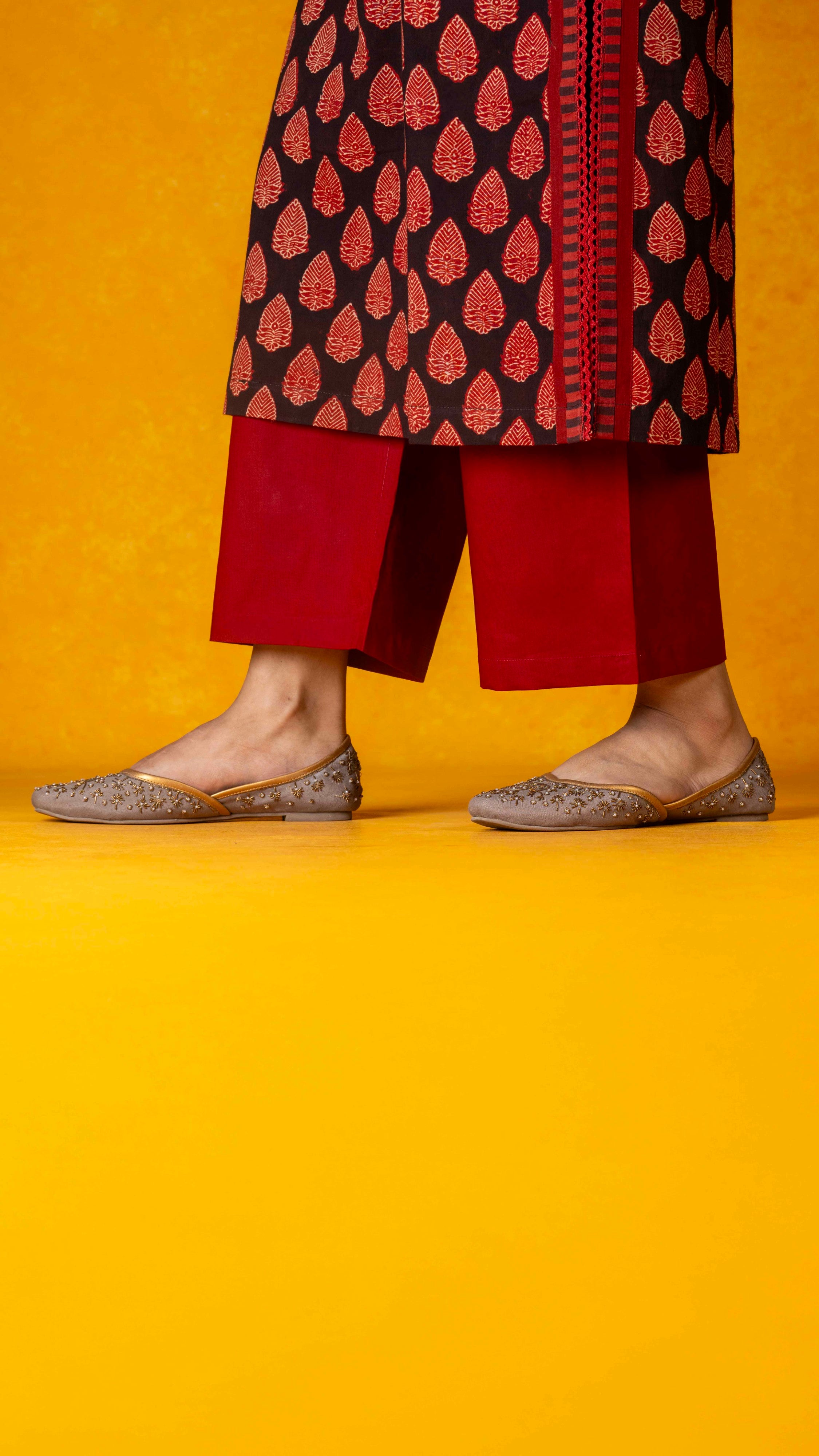 Maroon palazzo pant with pockets