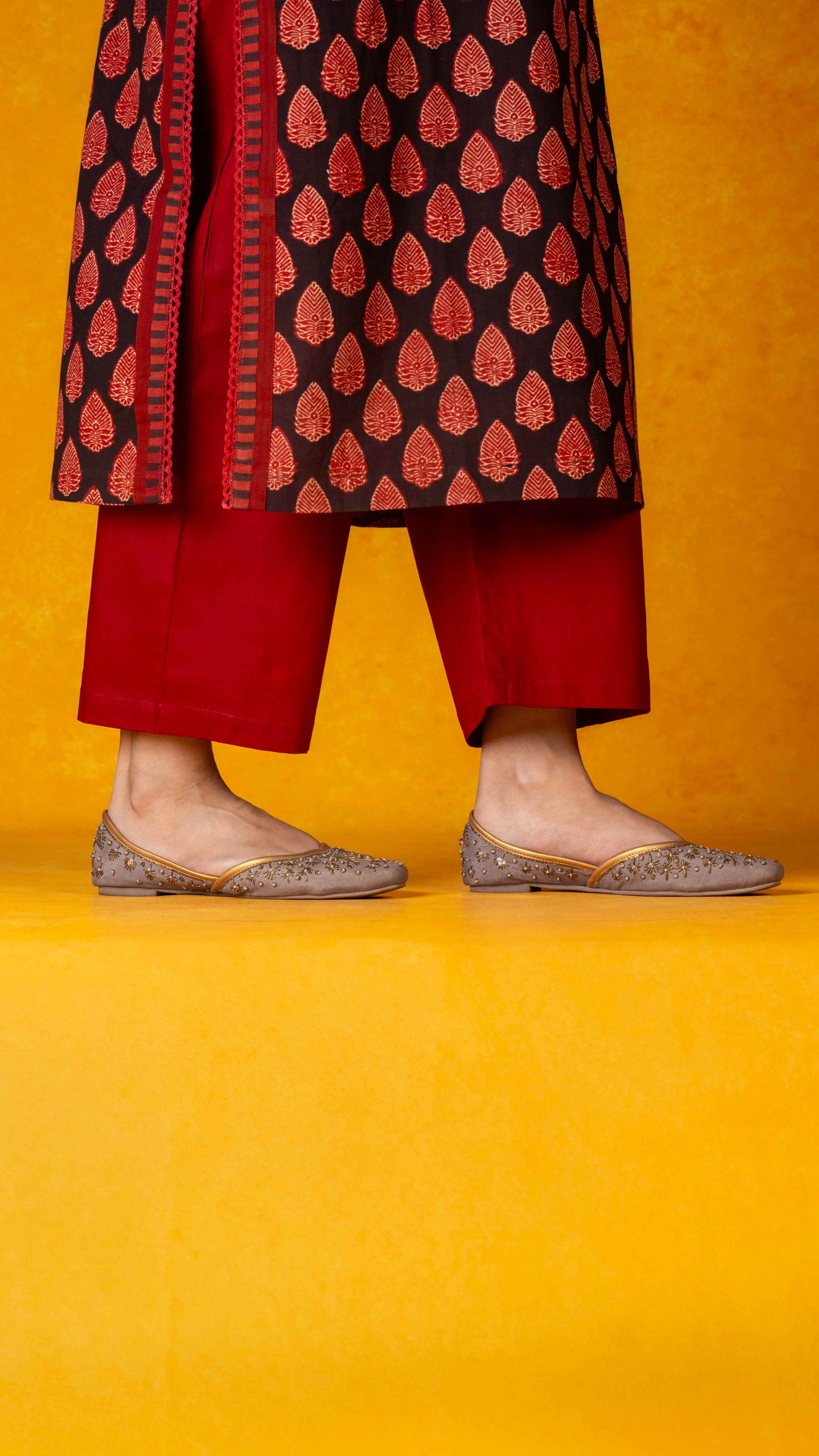 Maroon palazzo pant with pockets