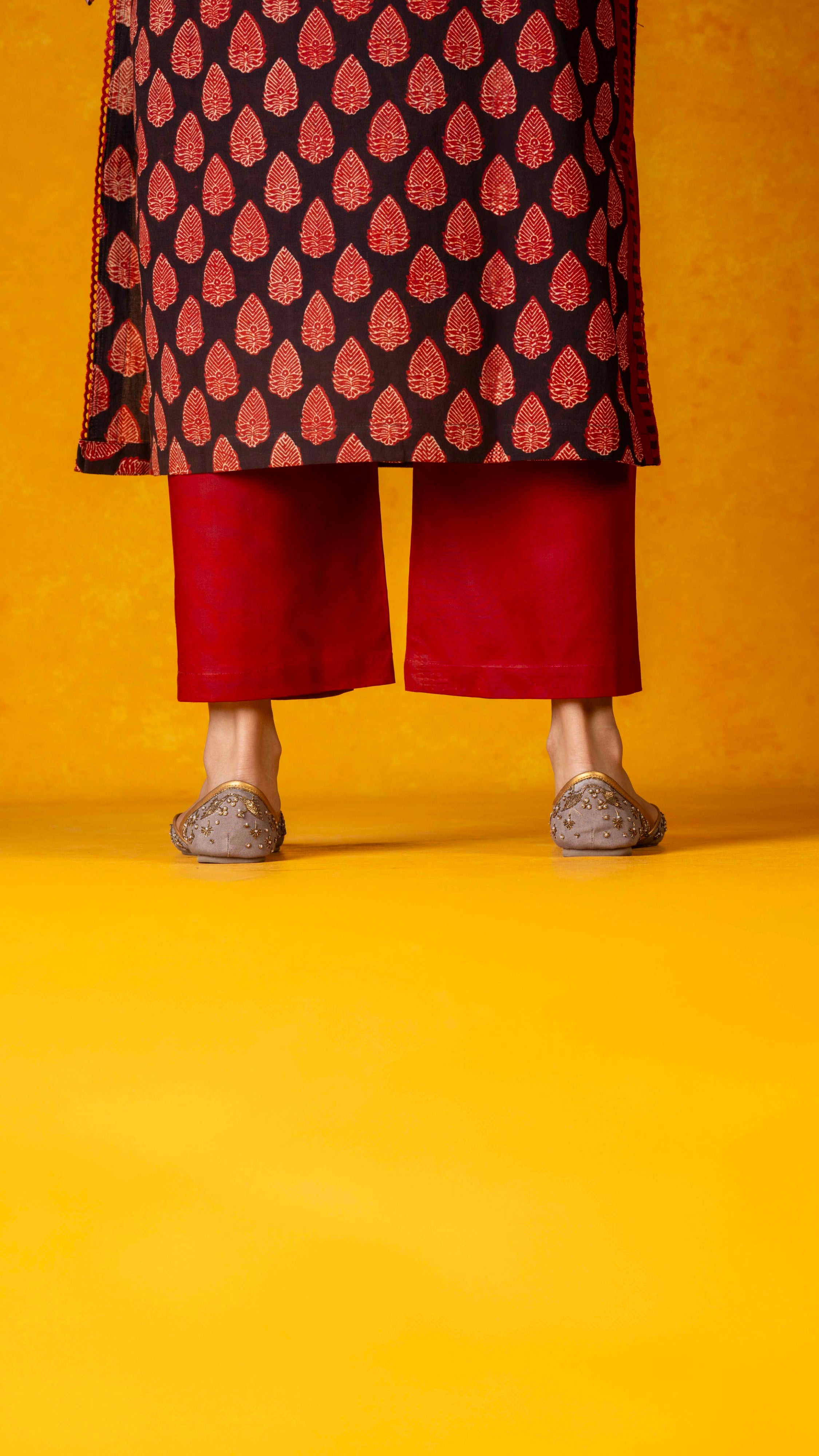 Maroon palazzo pant with pockets