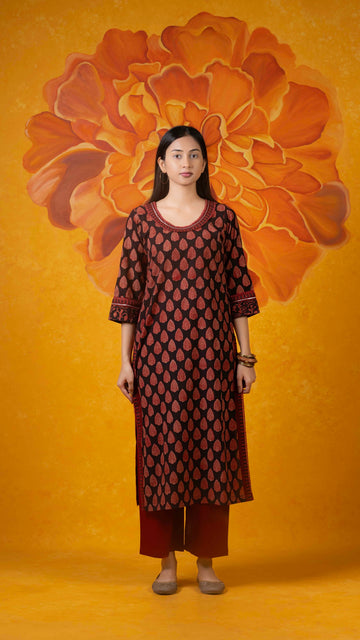 Irayaka Ajrakh  Kurta