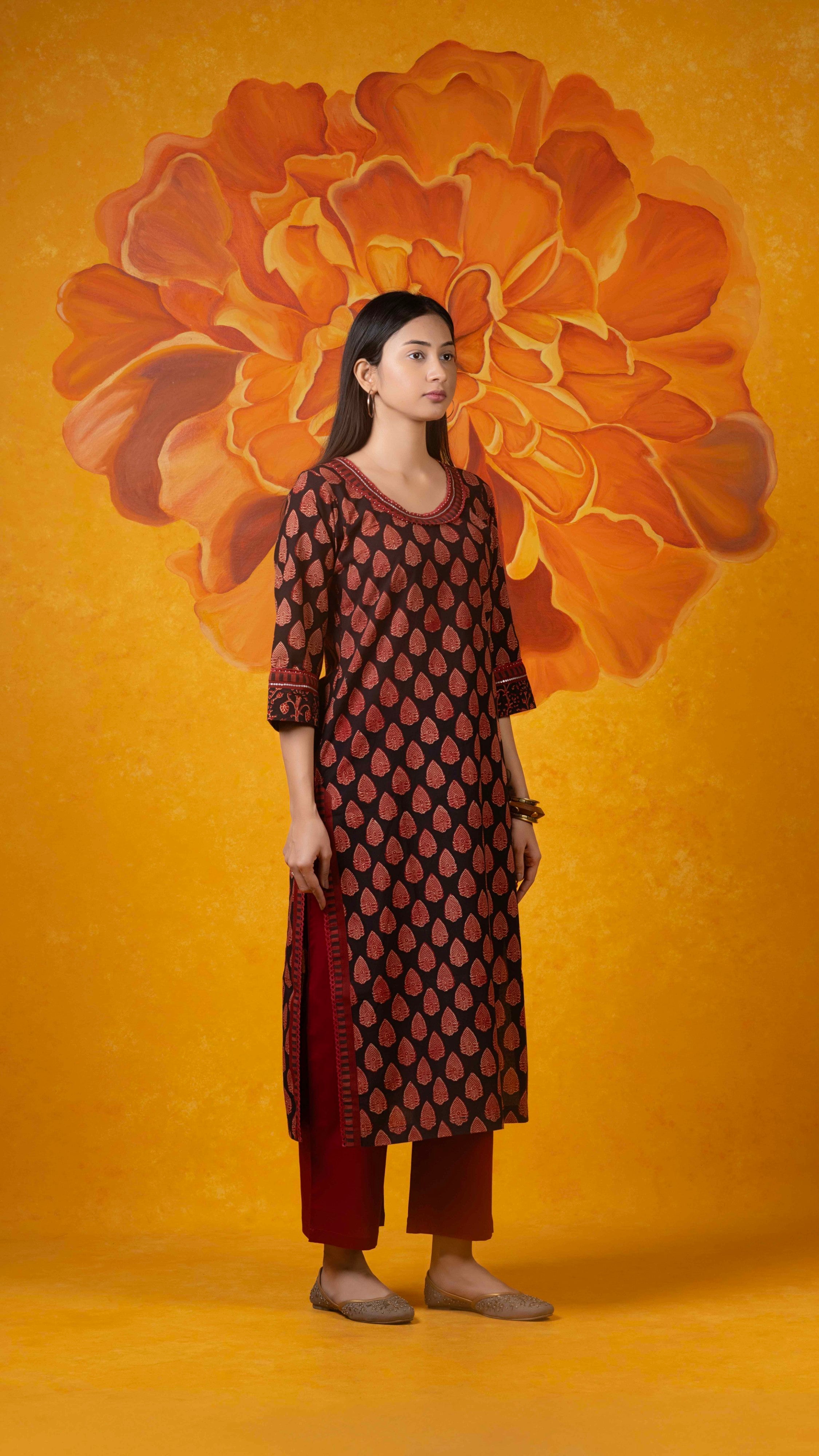 Irayaka Ajrakh  Kurta