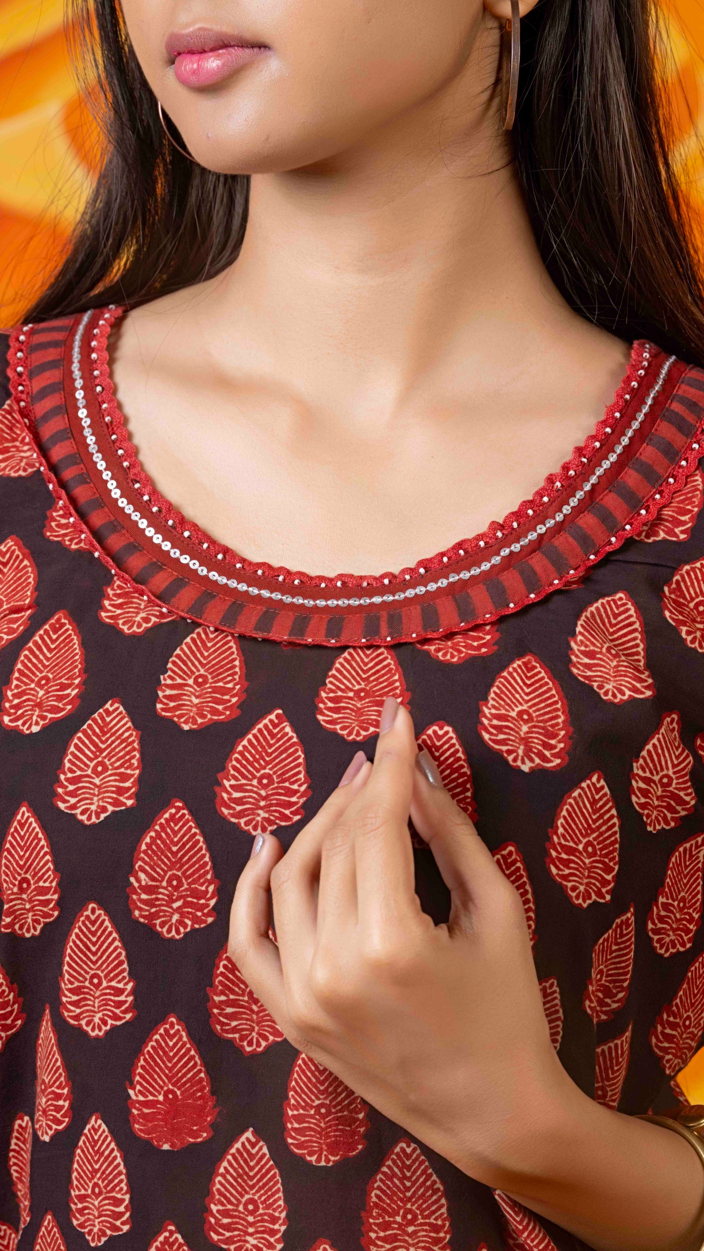 Irayaka Ajrakh  Kurta