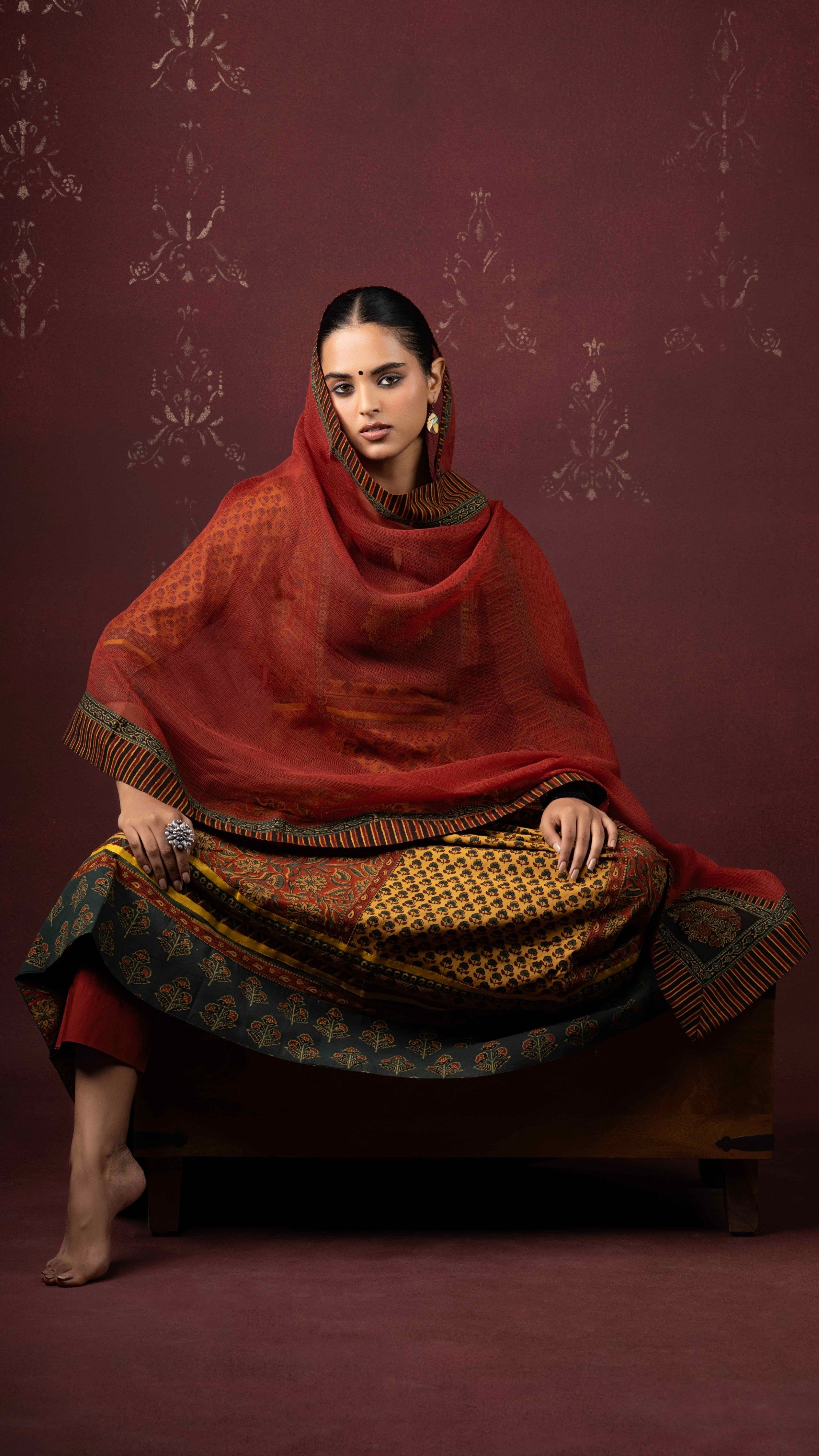 Ravya Ajrakh Kurta