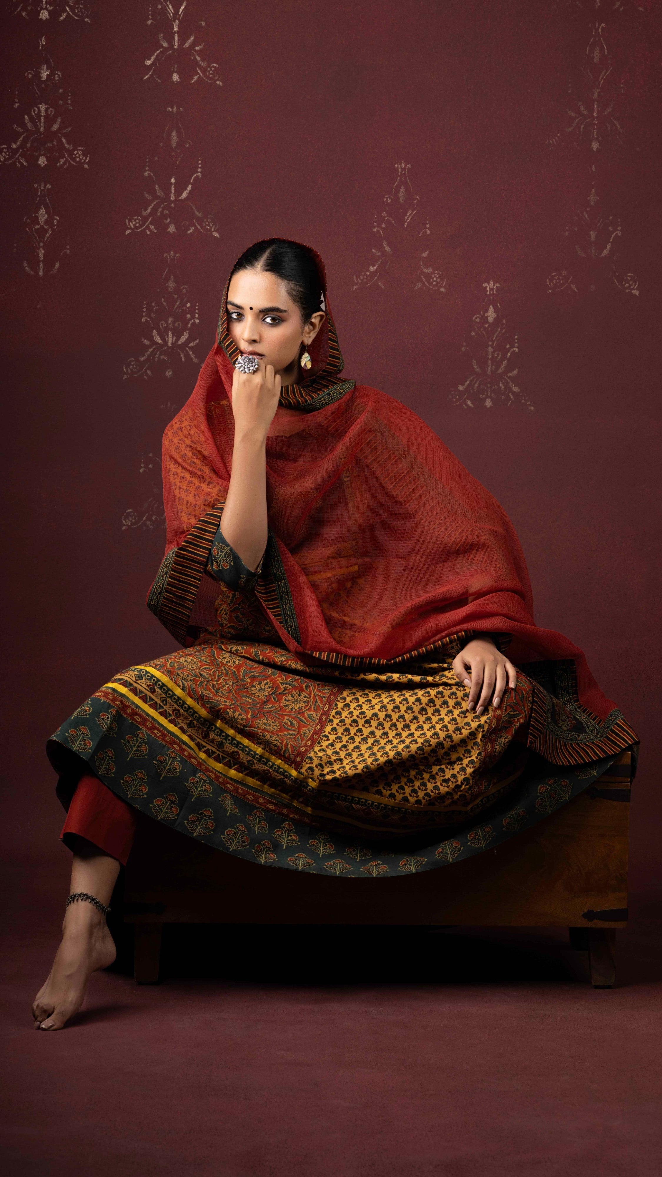 Ravya Ajrakh Kurta