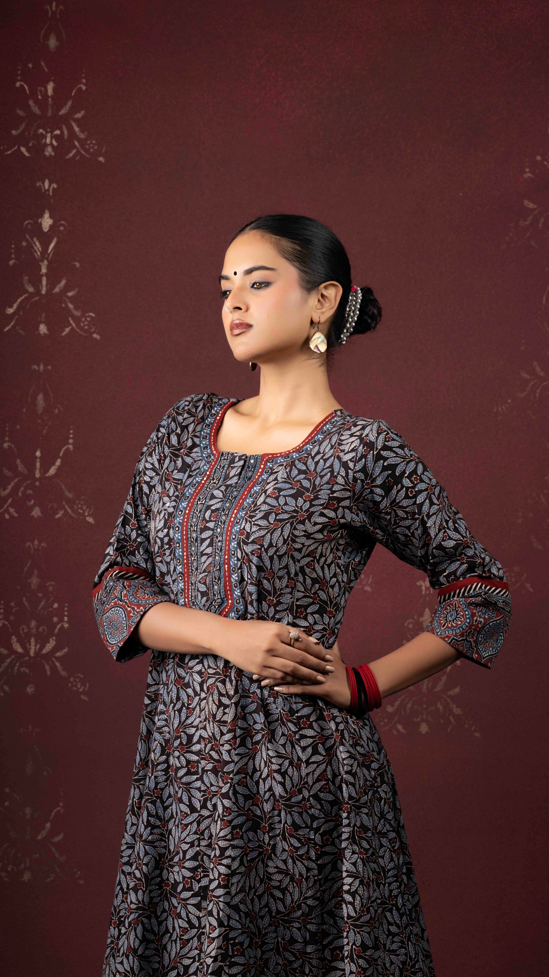 Sharvi Ajrakh Kurta