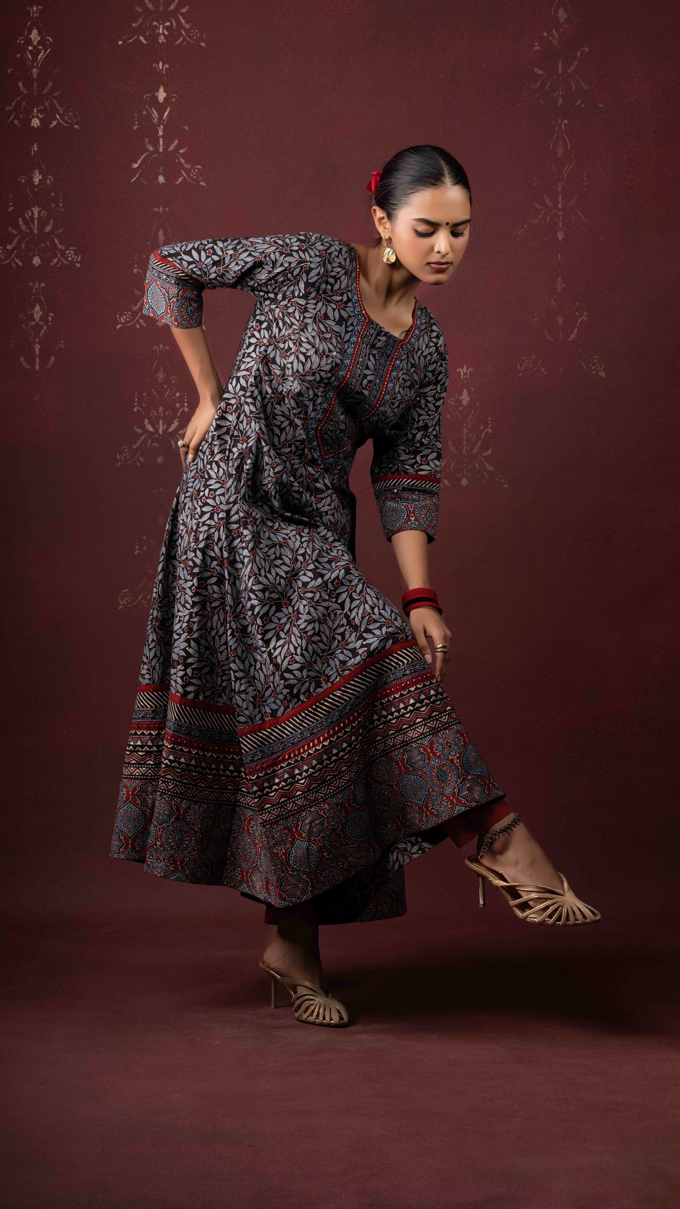 Sharvi Ajrakh Kurta