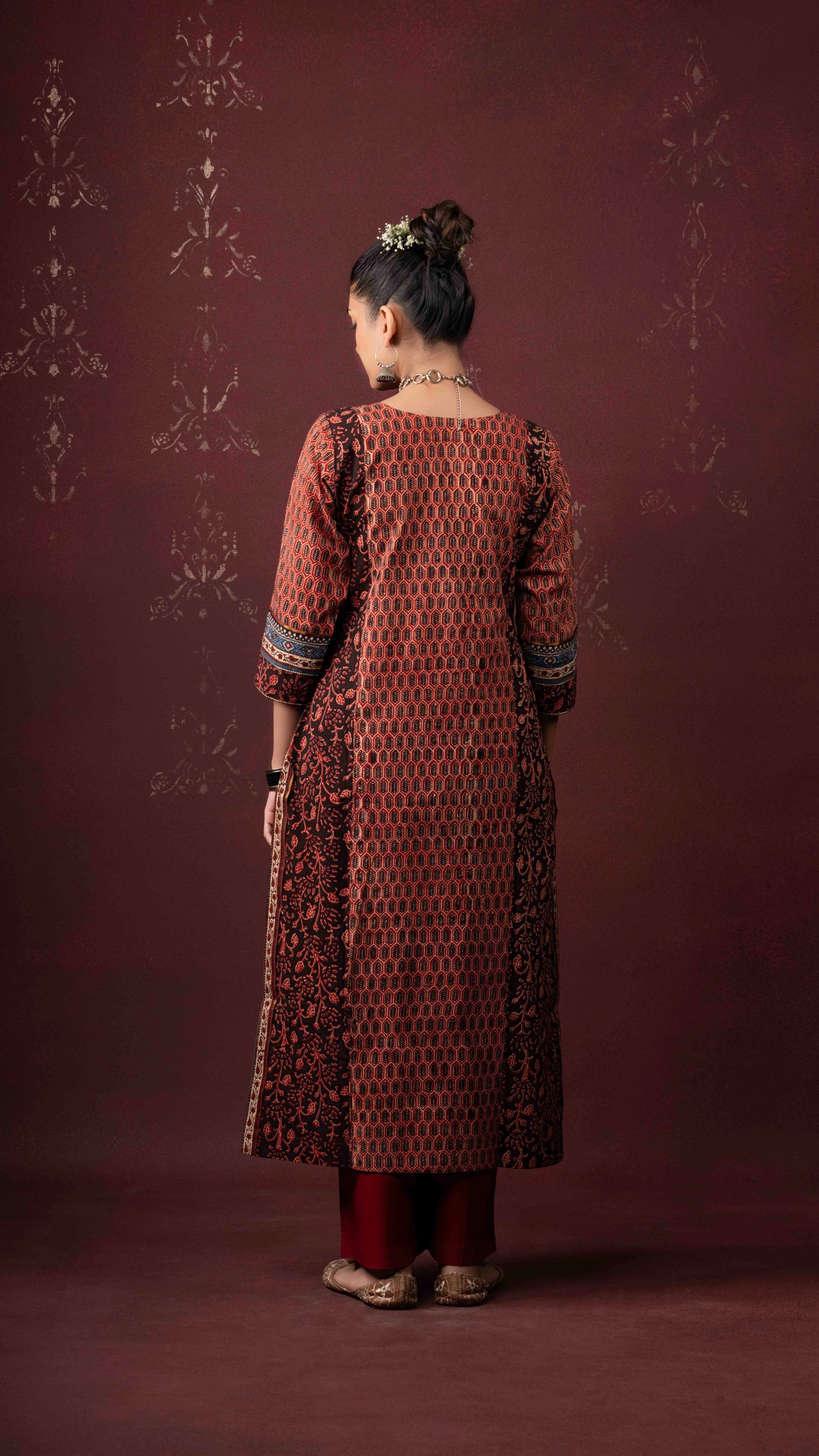 Saanjh Ajrakh Kurta