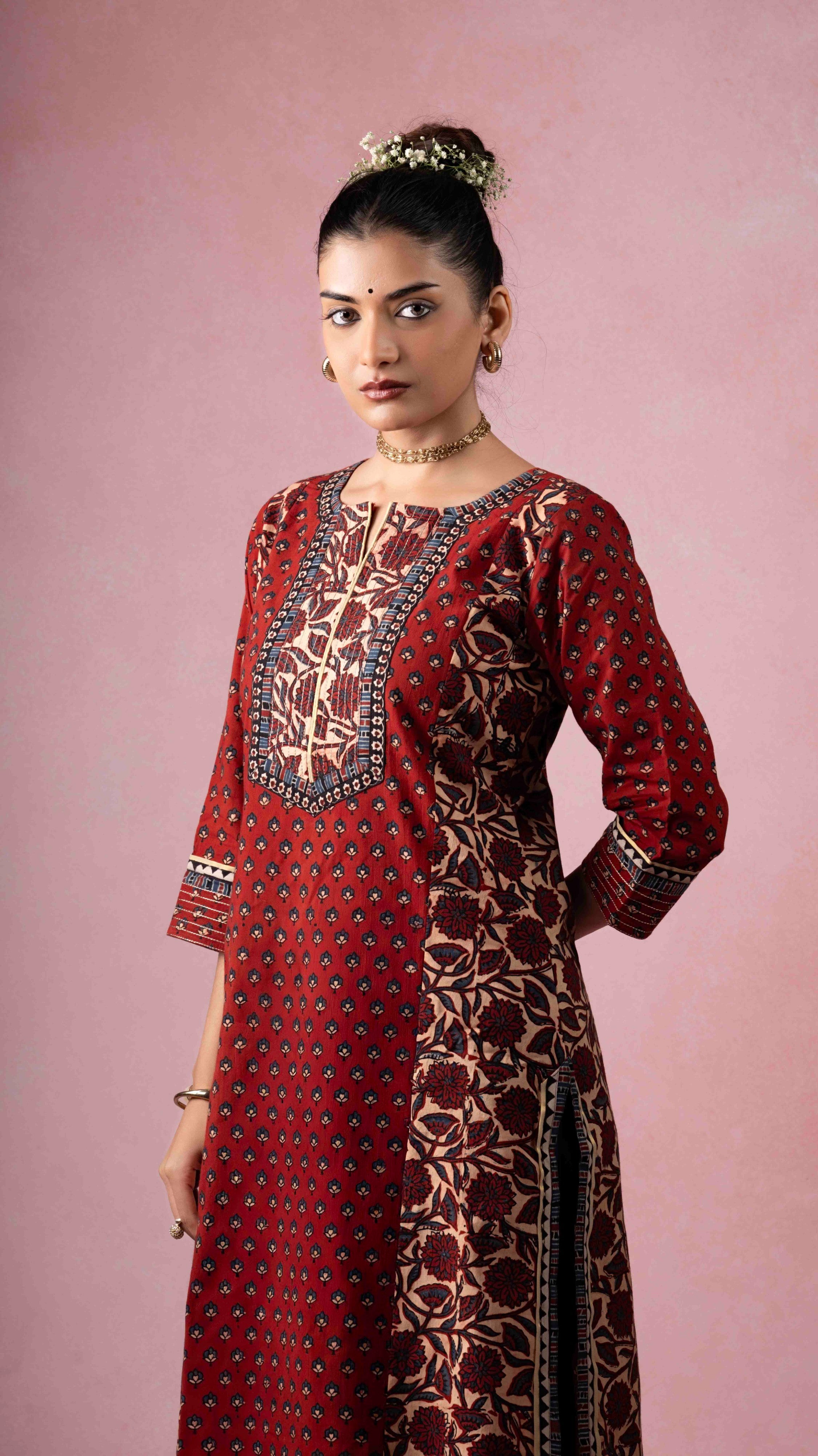 Nooriya Ajrakh Kurta