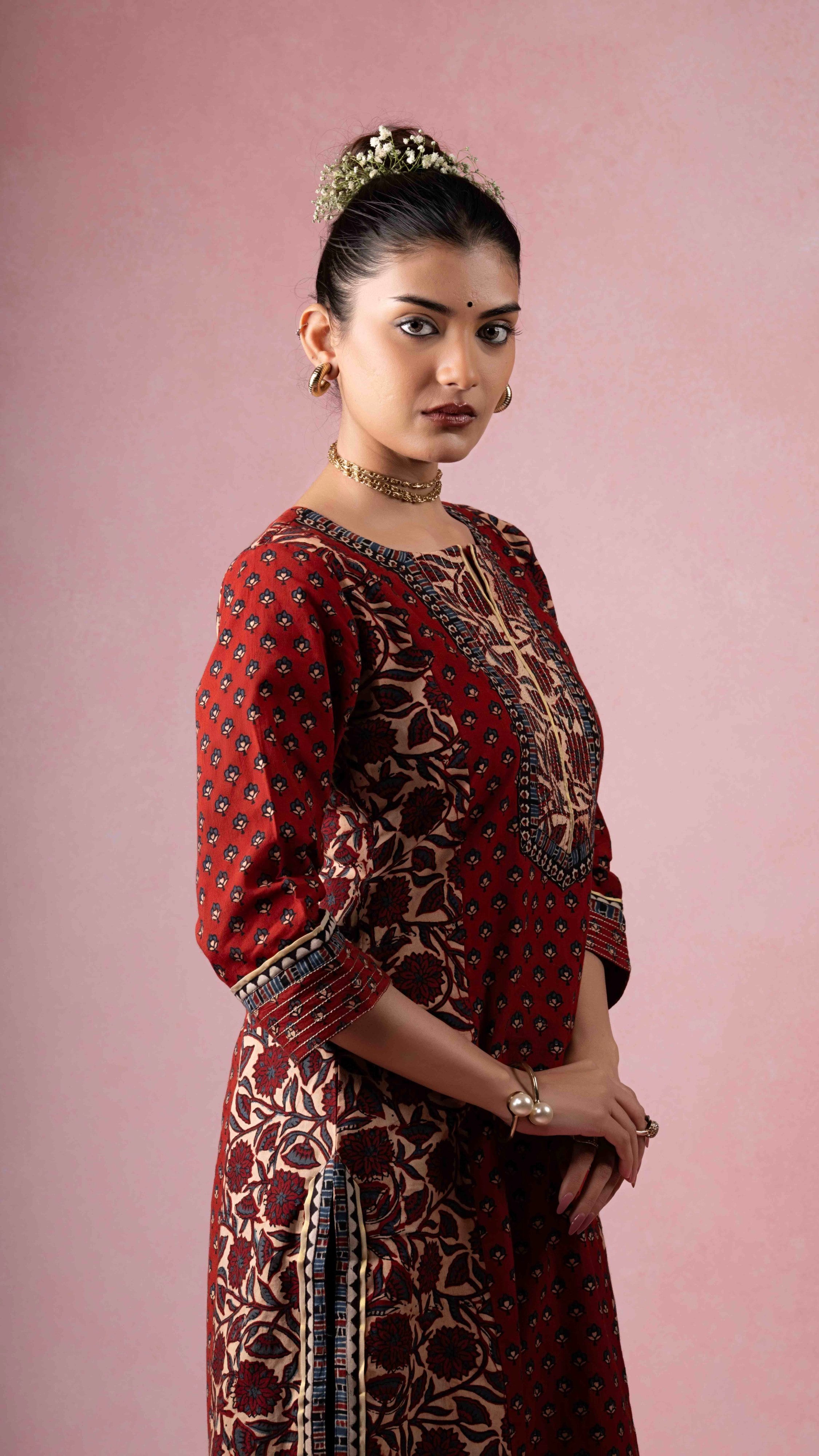 Nooriya Ajrakh Kurta