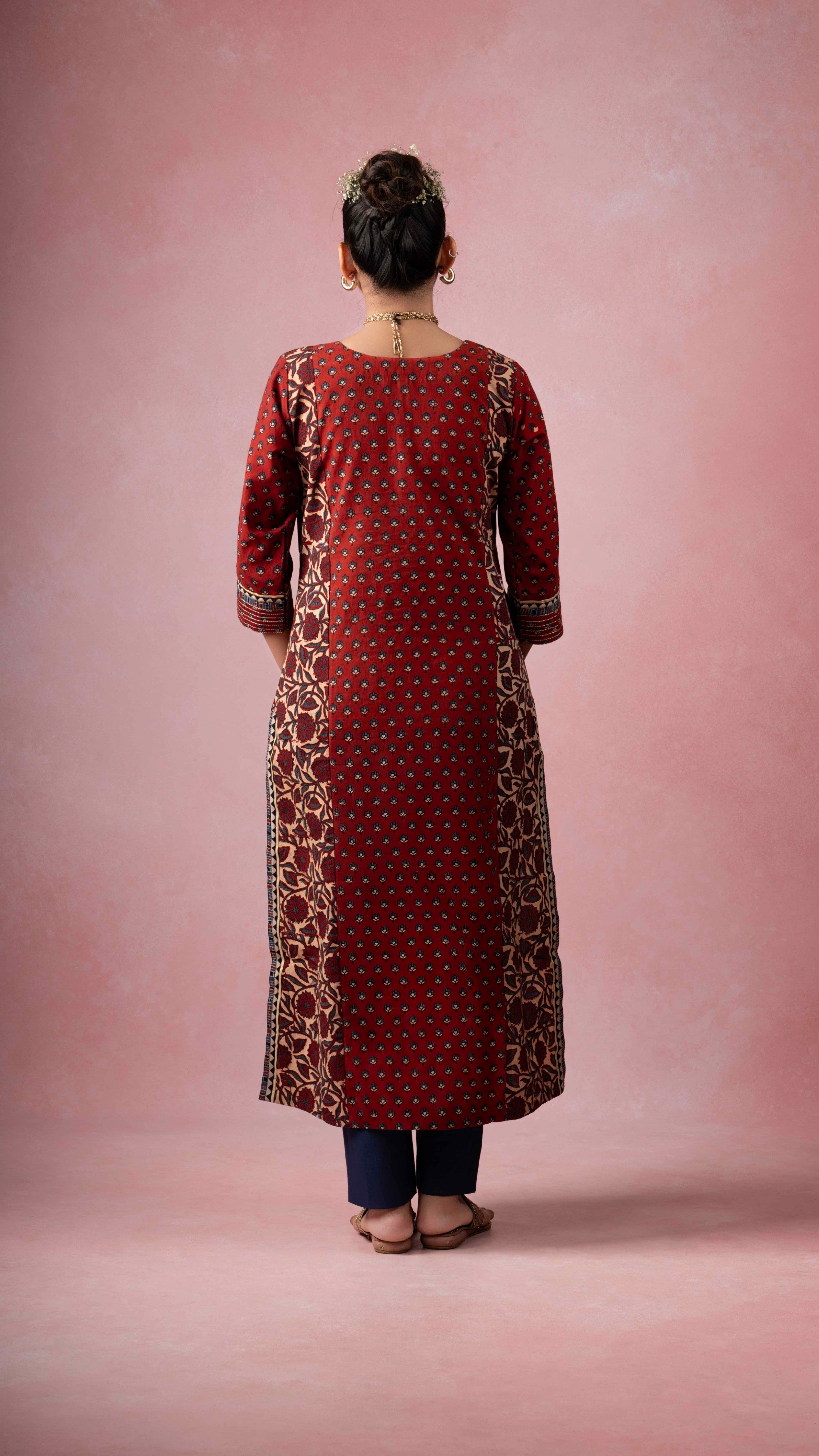 Nooriya Ajrakh Kurta
