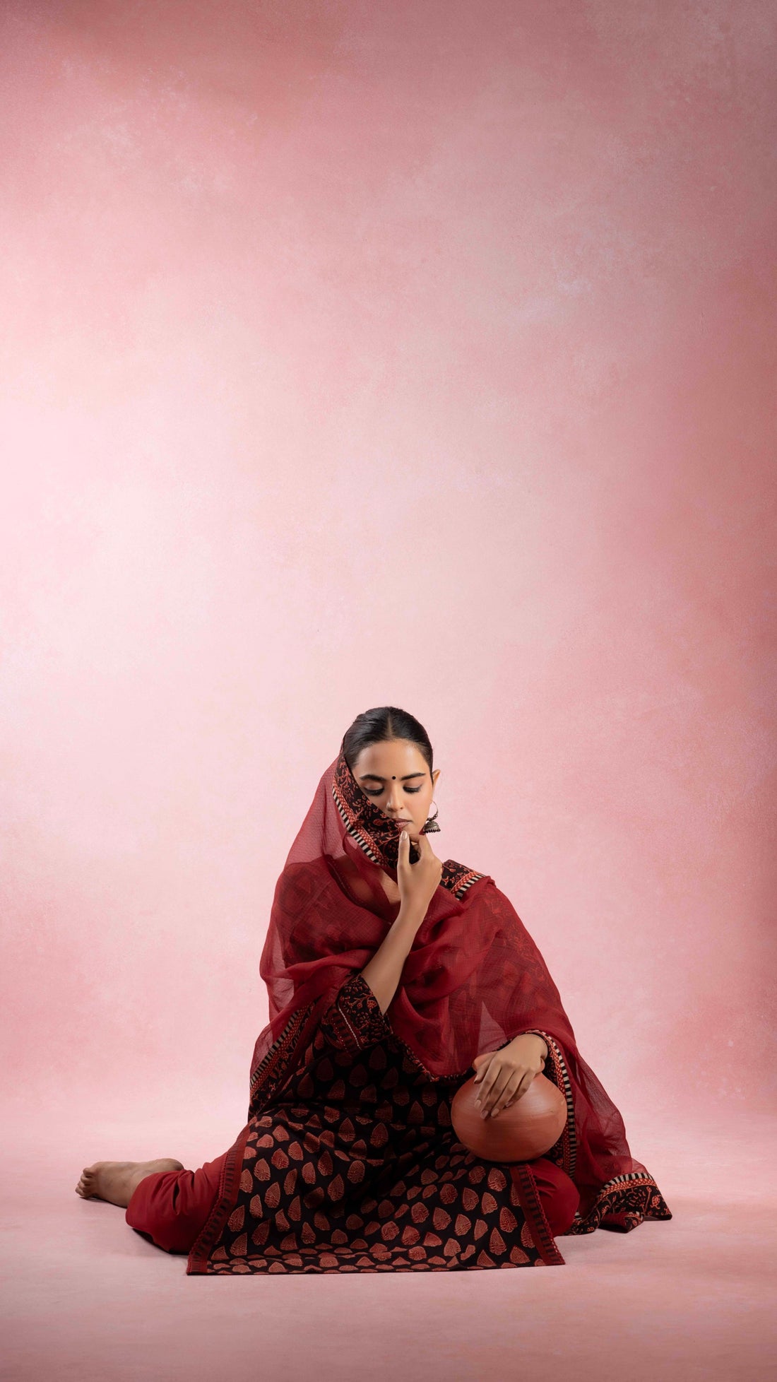 Shabnam Kota Doriya Dupatta  with Ajrakh borders