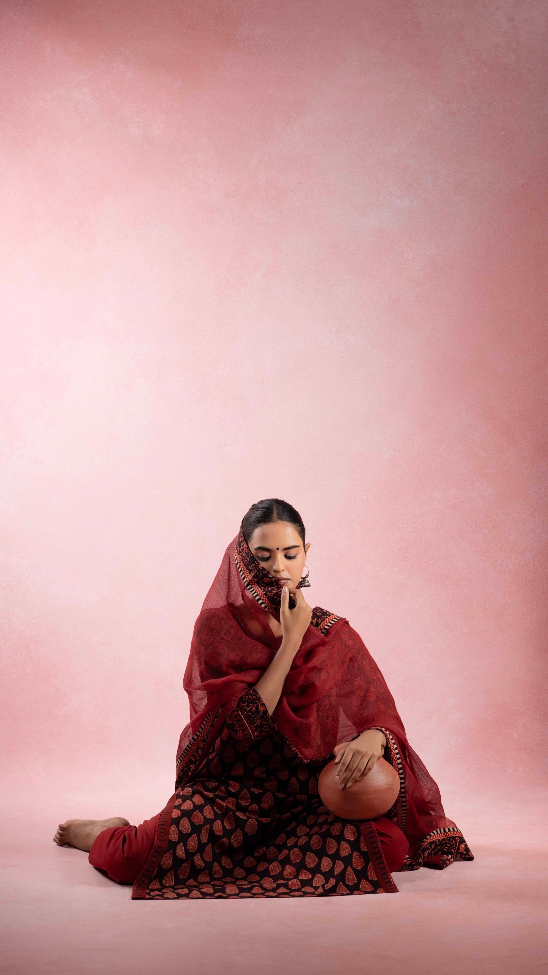 Irayaka Ajrakh  Kurta